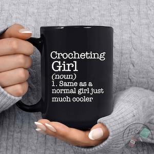 Crochet Mug, Crocheting Girl, Crochet Gift, Crochet Gift Idea, Crochet Love, Crochet Lover, Crochet Lover Gift, CO187WM04