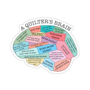 Quilting Sticker, A Quilter's Brain, Quilt Gift, Love Quilting, Quilter Gift, Mom Quilt Gift, Quilt Lover, Quilt Gift Ideas, QI218WM09