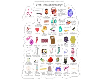 Knitting Sticker, What's In The Knitter's Bag, Knit Gift, Knitting Gift, Knitter Gift, Love To Knit, Love Knitting, Knit Lover, KI226WM09