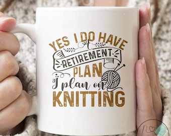 Knitting Mug, I Plan On Knitting, Knit Gift, Knitting Gift, Knitter Gift, Love To Knit, Love Knitting, Knit Lover, KI311WM04
