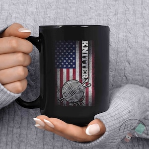 Knitting Mug, Knitter Flag, Knit Gift, Knitting Gift, Knitter Gift, Love To Knit, Love Knitting, Knit Lover, KI027WM04