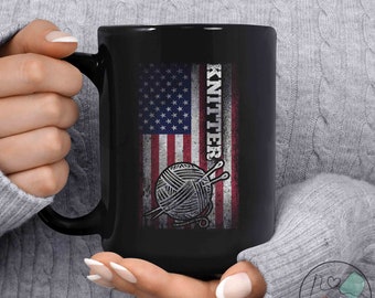 Knitting Mug, Knitter Flag, Knit Gift, Knitting Gift, Knitter Gift, Love To Knit, Love Knitting, Knit Lover, KI027WM04