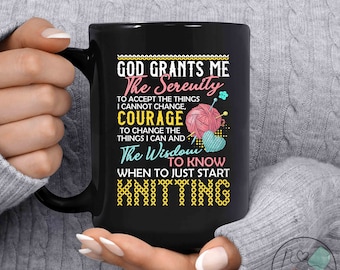 Knitting Mug, When To Just Start Knitting, Knit Gift, Knitting Gift, Knitter Gift, Love To Knit, Love Knitting, Knit Lover, KI290WM04
