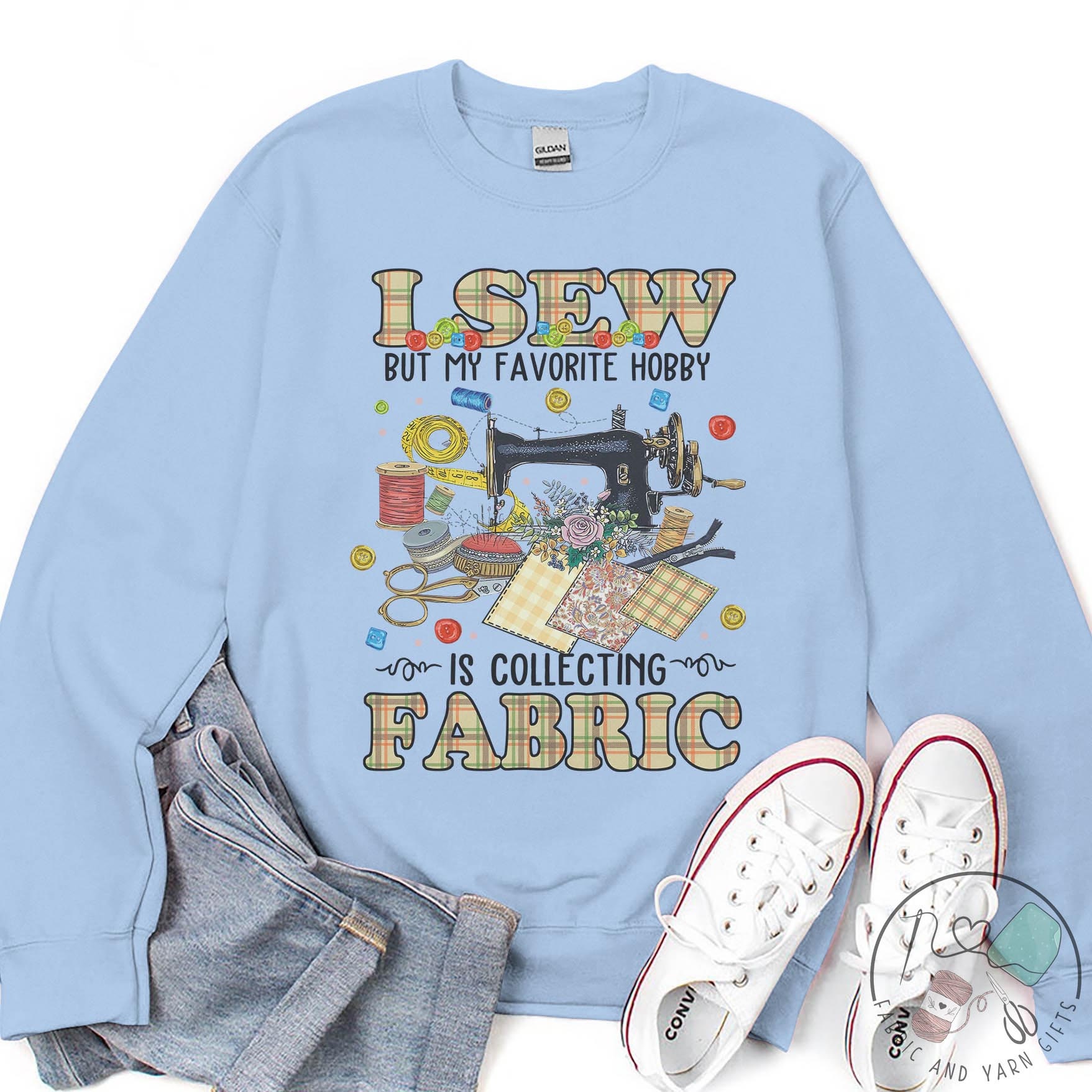 Sewing Sweatshirt, I Sew but My Favorite Hobby is Collecting