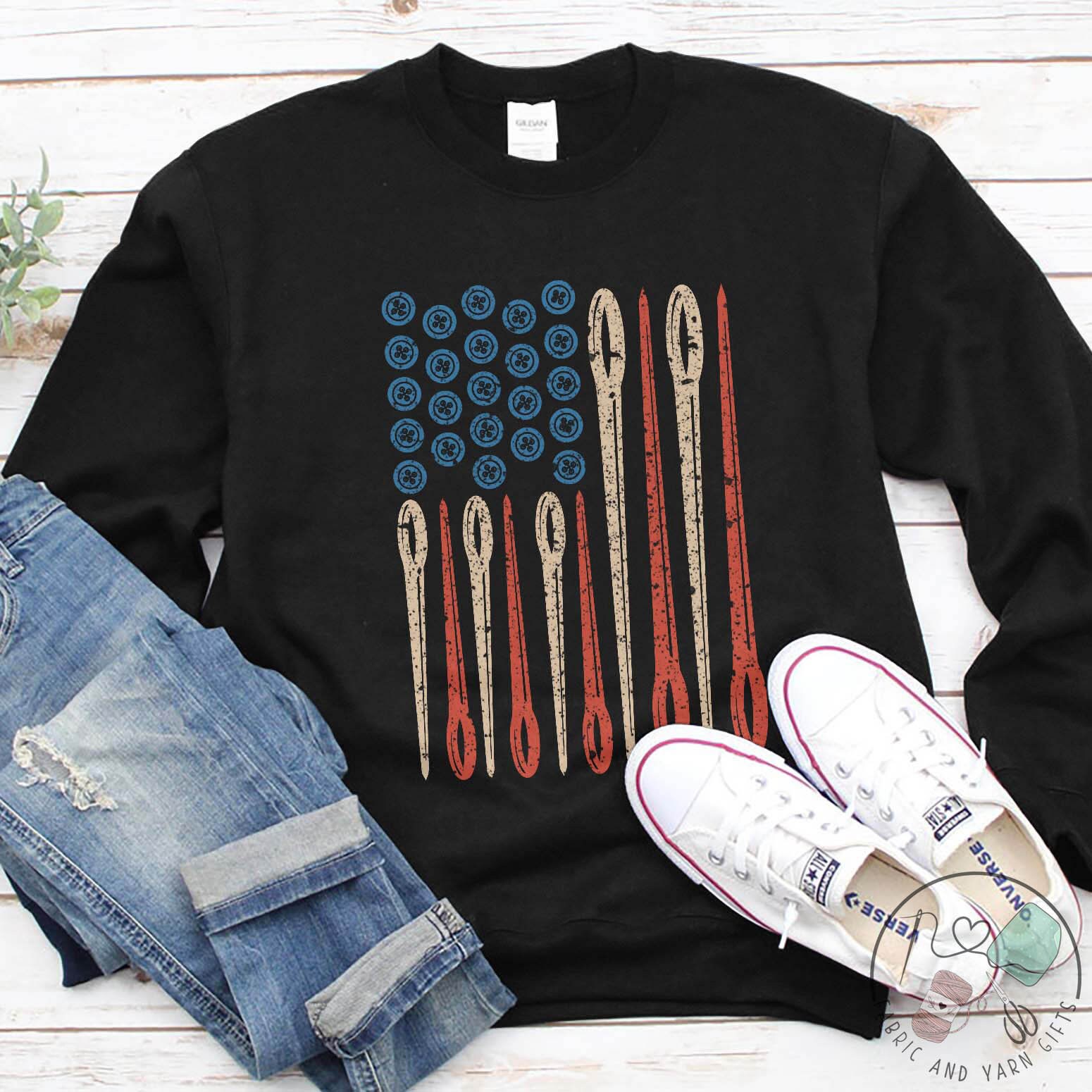 【IFYOUWANT】Sewing Symbol Sweatshirt Sewing Sweatshirt, Sewing Flag, Sewing Gift, Love Sewing