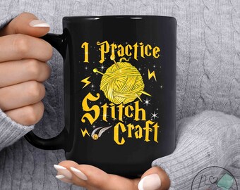 Knitting Mug, I Practice Stitch Craft, Knit Gift, Knitting Gift, Knitter Gift, Love To Knit, Love Knitting, Knit Lover, KI009WM04