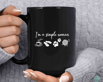 Knitting Mug, I'm A Simple Woman, Knit Gift, Knitting Gift, Knitter Gift, Love To Knit, Love Knitting, Knit Lover, KI006WM04