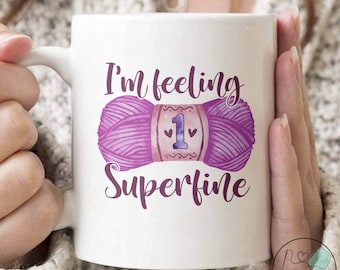 Crochet Mug, I'm Feeling Superfine, Crochet Gift, Crochet Gift Idea, Crochet Love, Crochet Lover, Crochet Lover Gift, CO176WM04