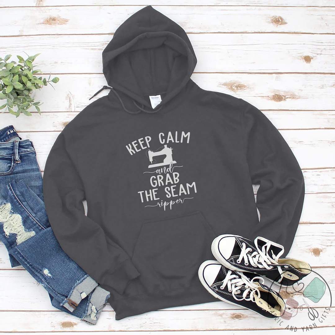 Felpa con cappuccio da cucito, Mantieni la calma e afferra lo