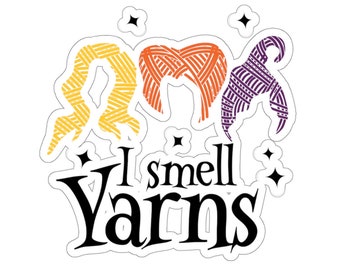 Stickklistermärke, Jag luktar garn, stickad present, stickpresent, stickarpresent, älskar att sticka, älskar att sticka, stickälskare, KI182WM09