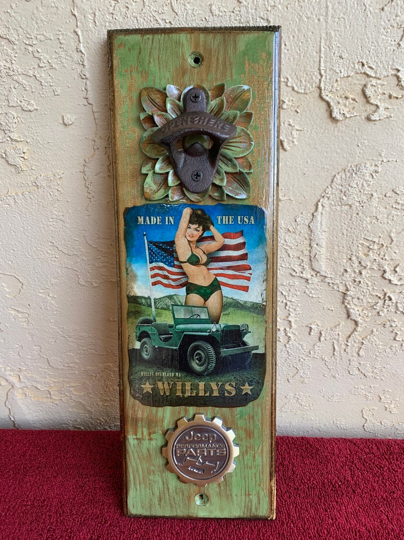 Jeep Willys Mounted Bottle Opener Etsy