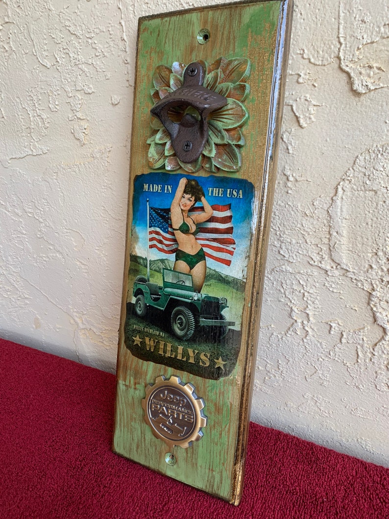 Jeep Willys Mounted Bottle Opener Etsy