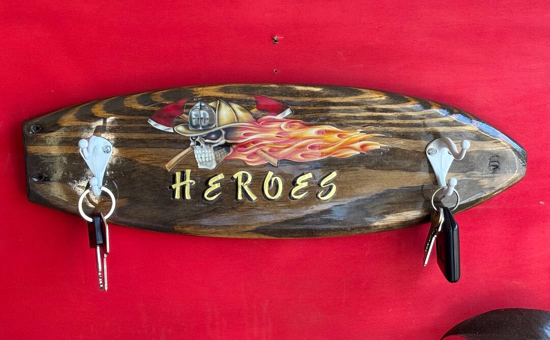 Fire Department Heroes Oak Key Rack & Organizer - Etsy