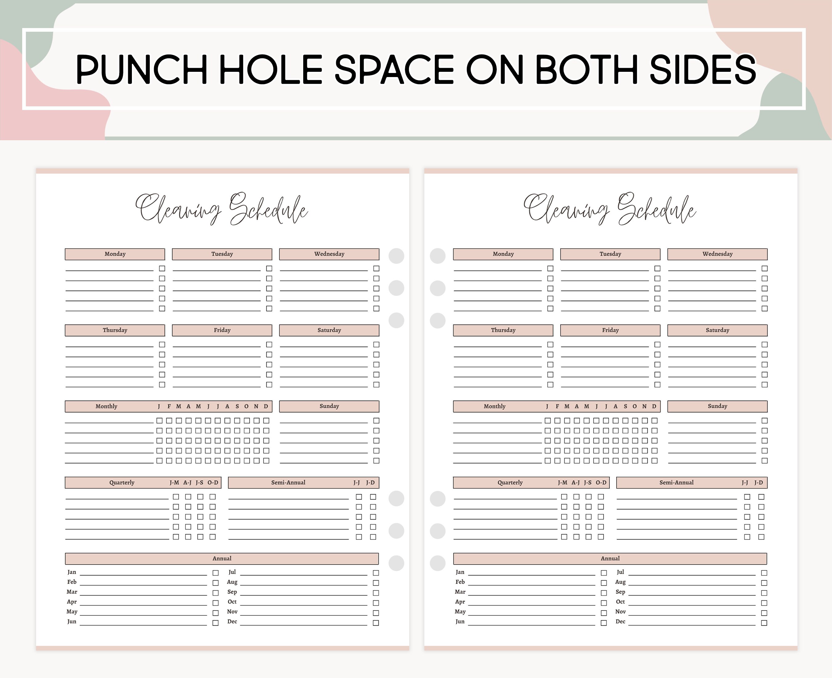 Printable Cleaning Schedule Editable Cleaning Routine Template ADHD ...