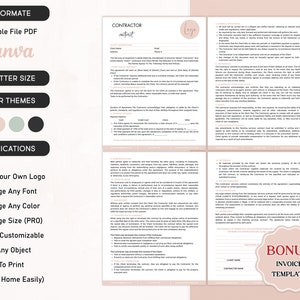 Independent Contractor Agreement Editable General Contractor Agreement Freelance Contractor Template Professional Contractor Agreement Forms