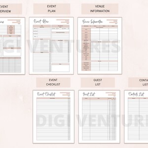 Printable Event Planner Bundle Event Organizer Party Guest - Etsy