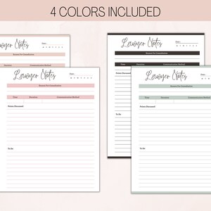 Printable Lawyer Notes Editable Communication Sheet for - Etsy