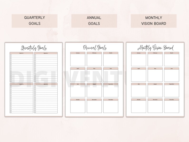 Printable Goal Planner Bundle in Pdf Goal Setting Planner - Etsy
