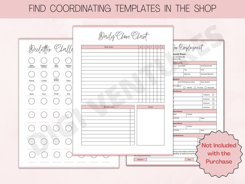 Office Organizer Printable Editable Work & to Do List Etsy