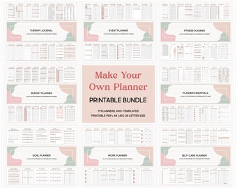 Make Your Own Planner Bundle Printable ADHD Workbook Mega Everything Planner for Adults Household Cleaning Binder Template Goal Planner