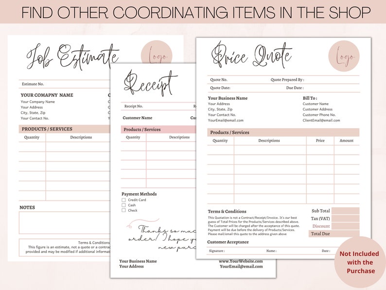 Editable Purchase Order Template Canva Order Form Template - Etsy