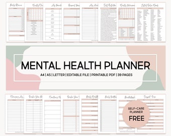 Mental Health Planner, Printable Therapist Note Template, Counseling Notes, Anxiety, Mood Tracker, Digital Mental Health, Self Care Journal