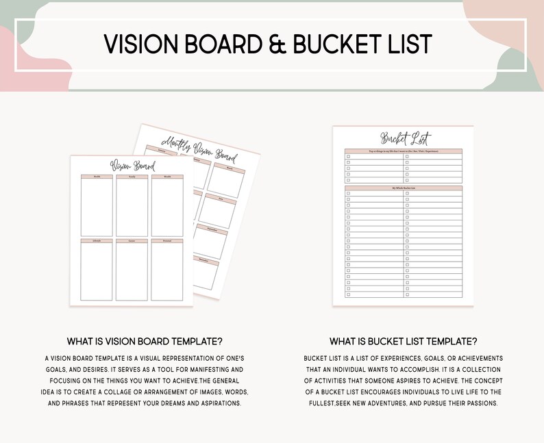 Printable Goal Planner Bundle PDF Smart Goal Tracker - Etsy