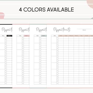 Appointments Printable Template Editable Appointment Sheet Digital Time Block Template Daily Appointment Organizer Productivity Planner image 2