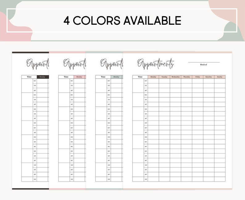 Appointments Printable Template Editable Appointment Sheet Digital Time Block Template Daily Appointment Organizer Productivity Planner image 2