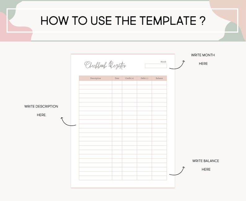 Checkbook Registration log Printable, Income and Expense Canva Tracker, Account Ledger Transaction Register, US Letter Size, Finance Tracker
