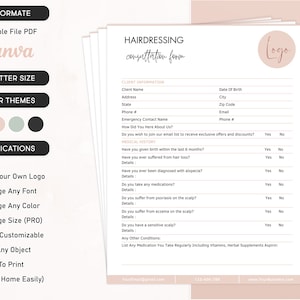 Editable Hairdressing Contract Forms: Esthetician Business (Printable PDF)