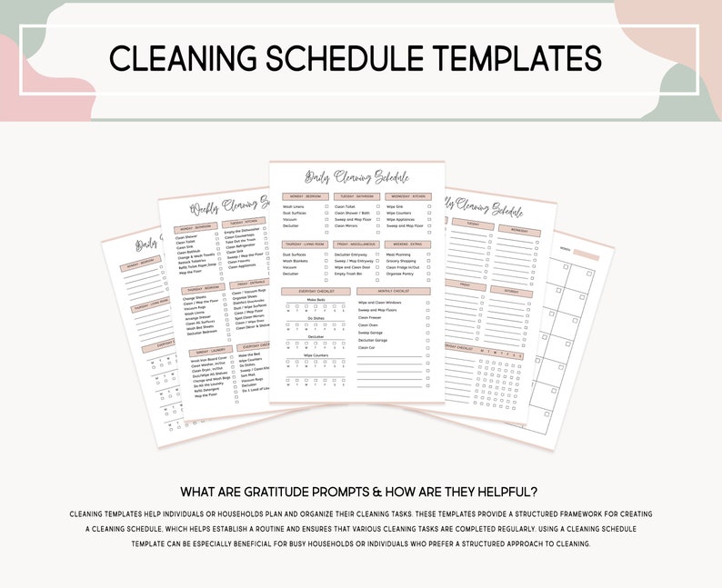 Cleaning Printable Planner Weekly Monthly Yearly Editable - Etsy