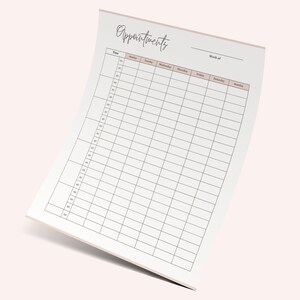 Appointment Log Printable Template Editable Appointment Sheet Digital Time Block Template Daily Appointment Organizer Productivity Planner