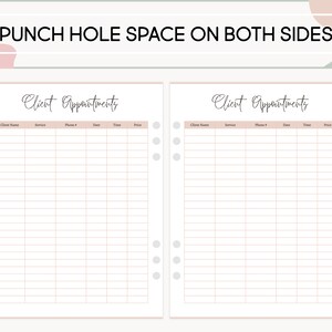 Printable Client Appointment Log, Client Appointment Tracker, Client Meeting Reminder, Client Appointments Template, Customer Meeting Record