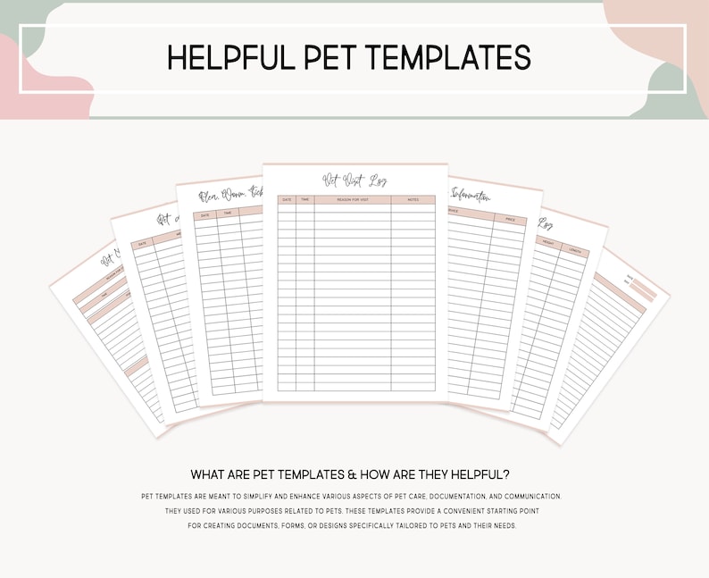 Dog Care Planner Bundle, Printable Puppy Planner Pet Care Binder, New Puppy Journal Pet Training Templates Dog Records Kit, A4,A5,US Letter
