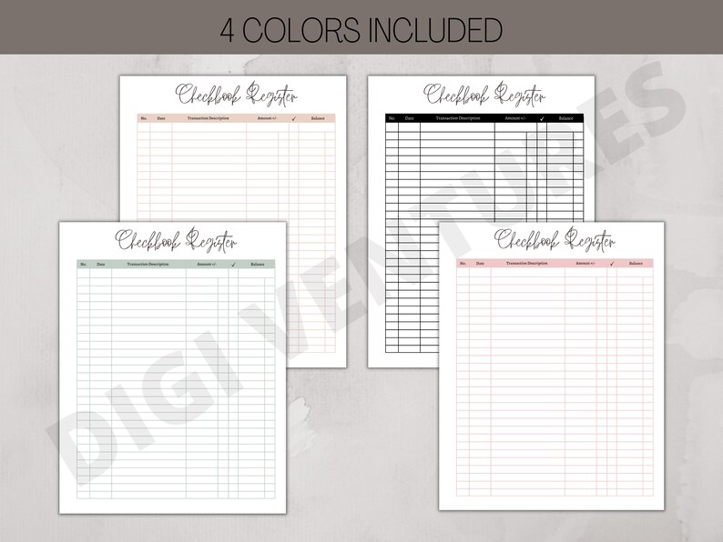 Checkbook Register Printable Debit and Credit Planner - Etsy