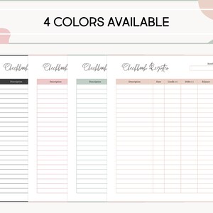 Checkbook Registration log Printable, Income and Expense Canva Tracker, Account Ledger Transaction Register, US Letter Size, Finance Tracker