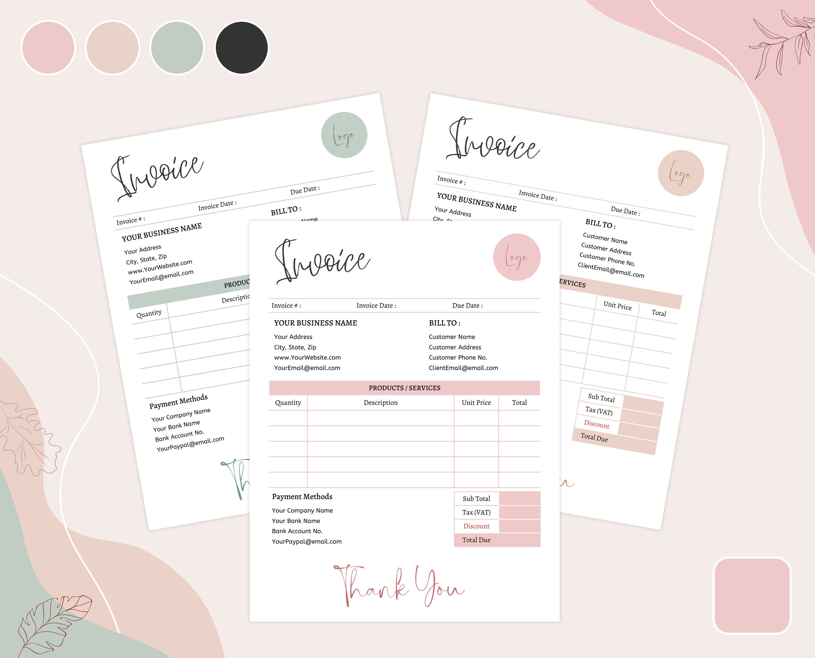 Invoice Log Label Printable Invoice Template Editable Template, Invoice Log, Minimalist ...