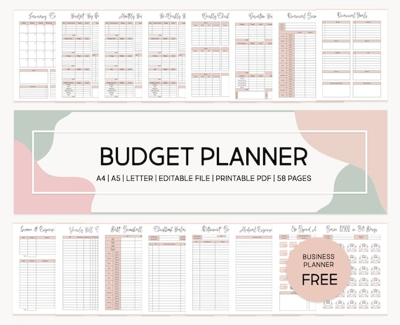 Ensemble de planificateur de budget imprimable Kit de