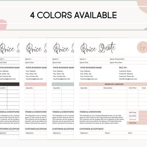 Printable Price Quote Template Professional Business Cost Calculation ...