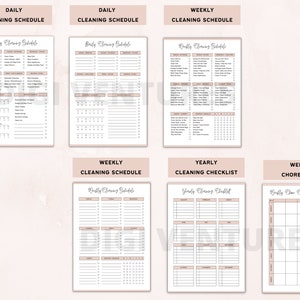 Cleaning Printable Planner Weekly Monthly Yearly Editable - Etsy