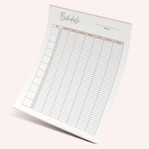 Printable Schedule 15 Minute Interval Planner Editable Daily Schedule