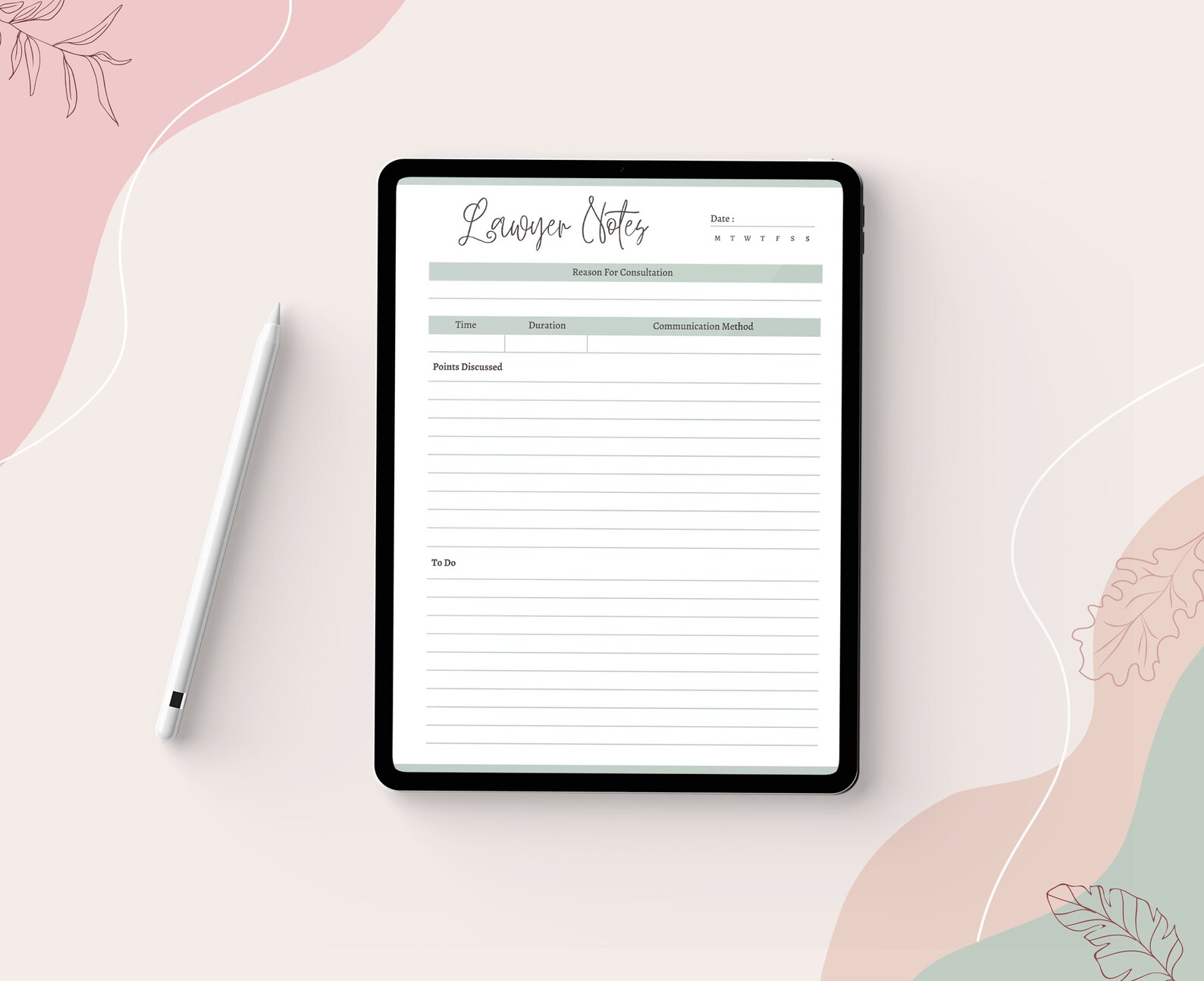 Printable Lawyer Notes Editable Communication Sheet for - Etsy