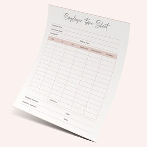 Employee Work Schedule Printable, Crew Daily Working Chart, Employee ...