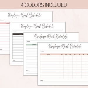 Employee Work Schedule Printable Crew Daily Working Chart - Etsy