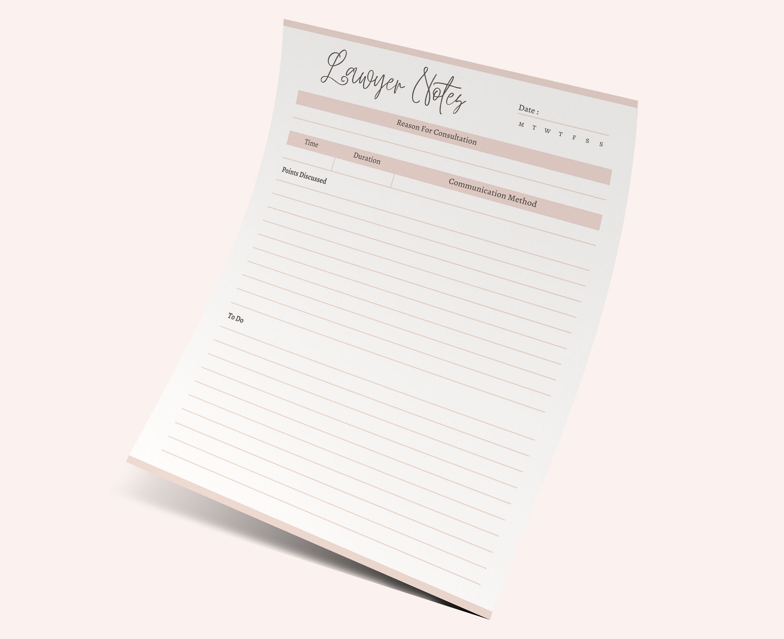 Printable Lawyer Notes Editable Communication Sheet for - Etsy