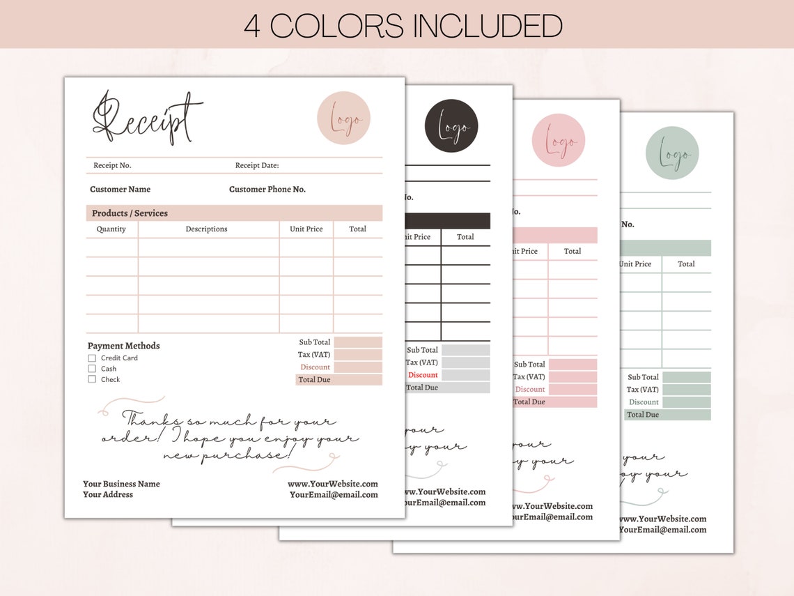 Editable Receipt Template Canva Printable Billing Template Etsy Canada Editable Receipt Template Canva Printable Billing Template Etsy Canada