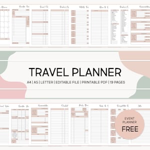 Printable Travel Planner Canva Vacation Planner Expense - Etsy