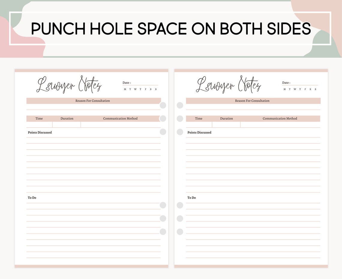 Printable Lawyer Notes Editable Communication Sheet for - Etsy