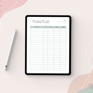Checkbook Registration log Printable, Income and Expense Canva Tracker, Account Ledger Transaction Register, US Letter Size, Finance Tracker